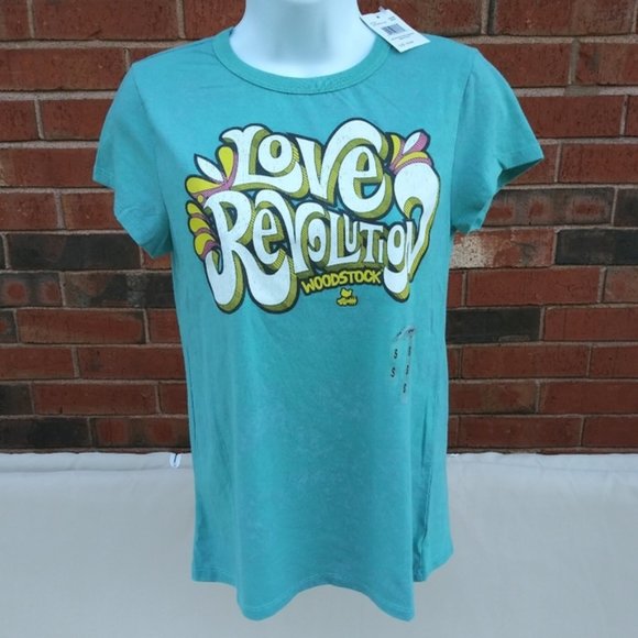 Woodstock Love Revolution T-Shirt Graphic Tee Top - Picture 3 of 5
